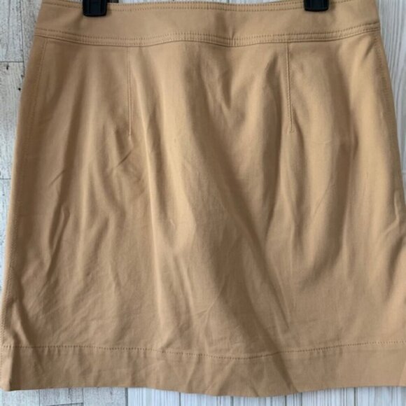 Ann Taylor Factory Camel Button Front Patch Pocket Mini Cargo Skirt Size 6 - Picture 4 of 6
